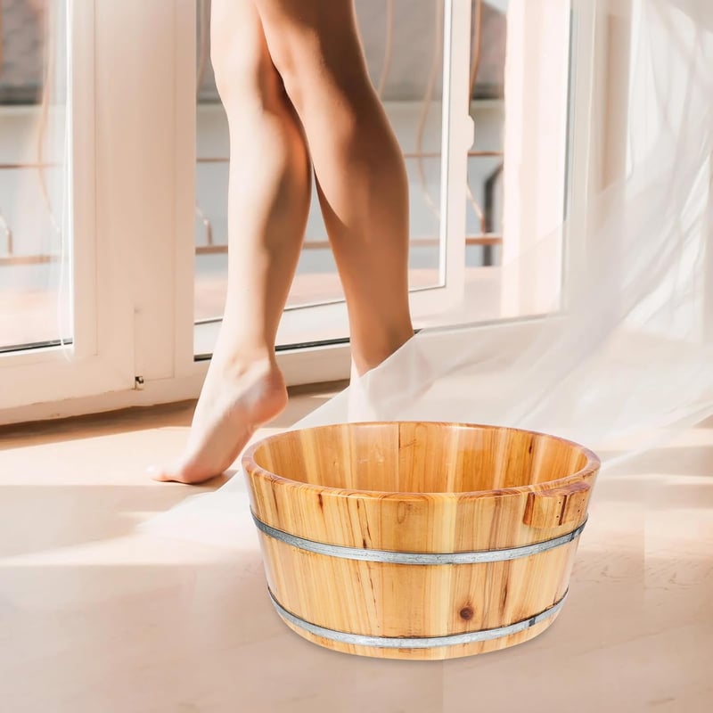 GANAZONO Fa Lábfürdő Vödör Pedikűr Masszázs Spa Fürdőhöz