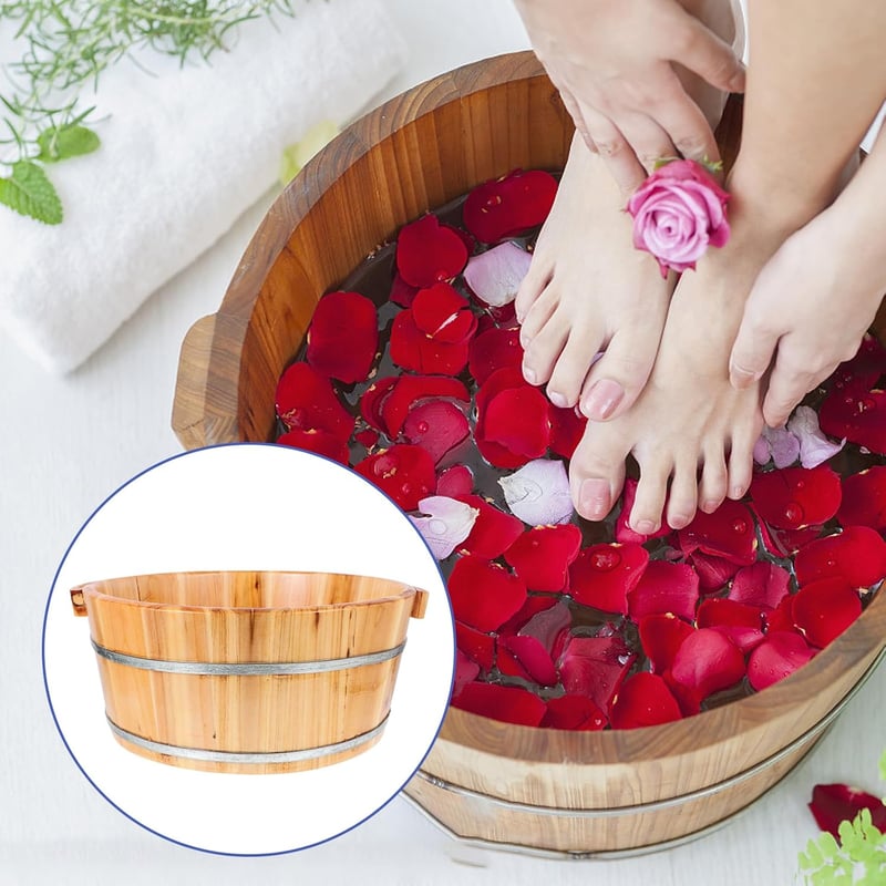 GANAZONO Fa Lábfürdő Vödör Pedikűr Masszázs Spa Fürdőhöz