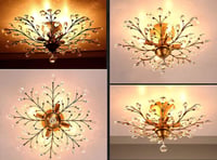 Ganeed Vintage K9 Kristály Csillár - Arany Mennyezeti Lámpa 4 Ágú E14 Foglalattal, 60cm Átmérőjű Függeszték Nappaliba, Étkezőbe 7