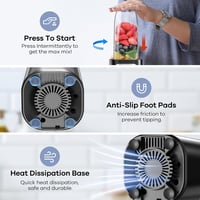 Ganiza 900 W személyi turmixgép 3 BPA-mentes kulacssal (1×700 ml + 2×500 ml), rozsdamentes acél pengék 5