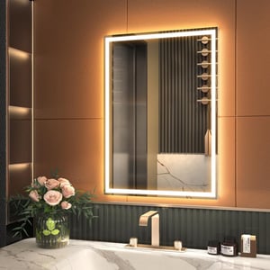 GANPE LED Érzékelős Fürdőszobai Tükör Bluetooth 50x70cm Páramentesítő Fali - 70 x 50 cm, Hand Shaft Induction