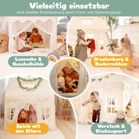 GanzKind Gyerekház Sátor 2 Bejárattal 5 Ablakkal Bézs Játszósátor 3+ Éveseknek 3