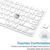 GAOJIE Bluetooth Billentyűzet iOS Android Windows Tablethez Fehér AZERTY 6