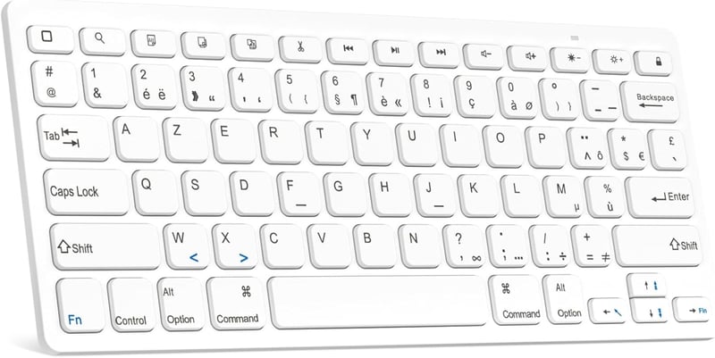 GAOJIE Bluetooth Billentyűzet iOS Android Windows Tablethez Fehér AZERTY