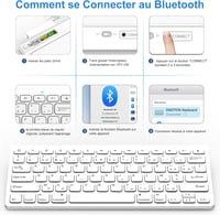 GAOJIE Bluetooth Billentyűzet iOS Android Windows Tablethez Fehér AZERTY 5