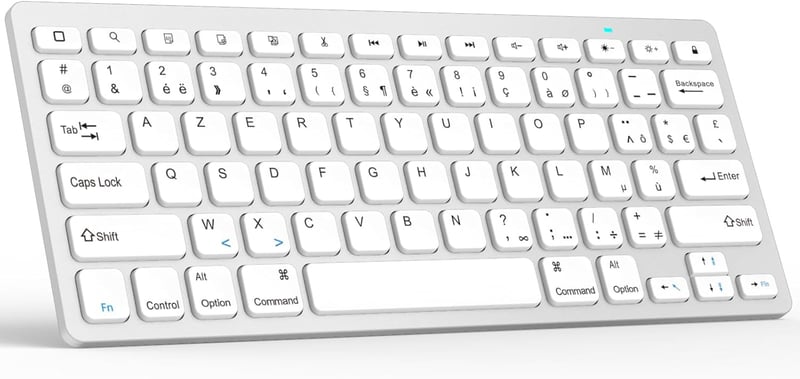 GAOJIE Bluetooth Billentyűzet Tablet iPad Samsung iOS Android Ezüst Fehér