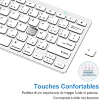 GAOJIE Bluetooth Billentyűzet Tablet iPad Samsung iOS Android Ezüst Fehér 4