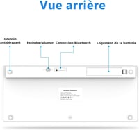 GAOJIE Bluetooth Billentyűzet iOS Android Windows Tablethez Fehér AZERTY 4