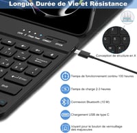 GAOJIE iPad Pro 13 inch M4 2024 Bluetooth billentyűzet tok AZERTY francia fekete 5