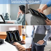GAOJIE iPad Pro 13 inch M4 2024 Bluetooth billentyűzet tok AZERTY francia fekete 7