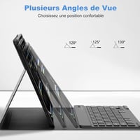 GAOJIE iPad Pro 13 inch M4 2024 Bluetooth billentyűzet tok AZERTY francia fekete 3