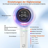 GAOJIE Plazma Hajszárító 400 Millió Ionnal - 110.000 RPM Kefementes Motor, HD Kijelző, 4 Hőfokozat, Gyors Szárítás, Mágneses Fúvóka, Halk Mű 2