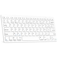 Bezdrôtová Bluetooth klávesnica GAOJIE, AZERTY, iOS/Android/Windows – biela 1