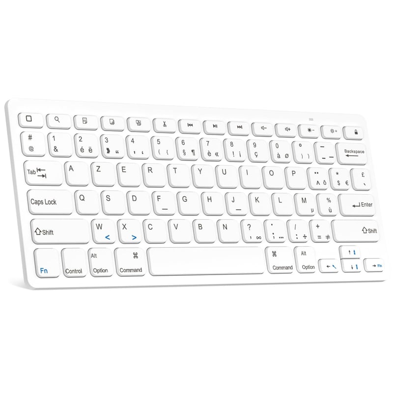 Bezdrôtová Bluetooth klávesnica GAOJIE, AZERTY, iOS/Android/Windows – biela