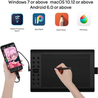 GAOMON M106K PRO 10x6" Professzionális Grafikus Rajztábla 28 Programozható Gombbal - Windows/Mac/Android Kompatibilis - Digitális Rajzolásho 2