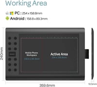 GAOMON M106K PRO 10x6" Professzionális Grafikus Rajztábla 28 Programozható Gombbal - Windows/Mac/Android Kompatibilis - Digitális Rajzolásho 3