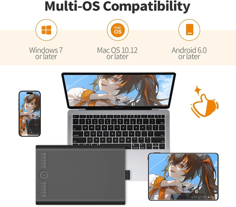GAOMON M10K Grafikus Rajztábla - 10×6,25" Aktív Felület, 8192 Nyomásérzékenységi Szint, Elem Nélküli Toll, Windows/Mac Kompatibilis