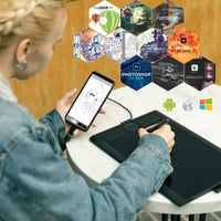 GAOMON M10K Grafikus Rajztábla - 10x6,25" Rajzfelület, 8192 Nyomásérzékenységi Szint, Elem Nélküli Toll, Windows/Mac/Android Kompatibilis 7