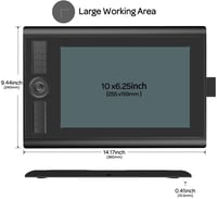 GAOMON M10K Grafikus Rajztábla - 10x6,25" Rajzfelület, 8192 Nyomásérzékenységi Szint, Elem Nélküli Toll, Windows/Mac/Android Kompatibilis 5