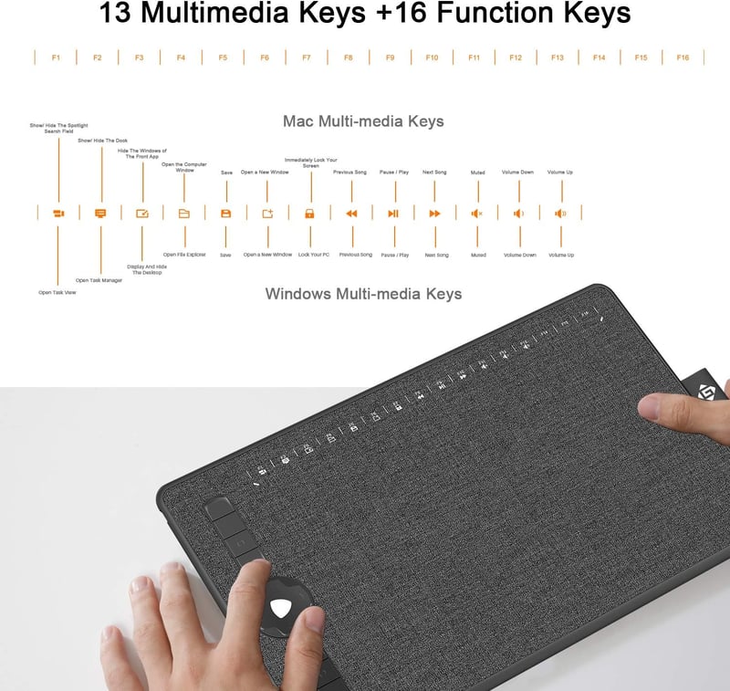 GAOMON M1230 12 hüvelykes grafikus rajztábla digitális tollal és 16 testreszabható gombbal