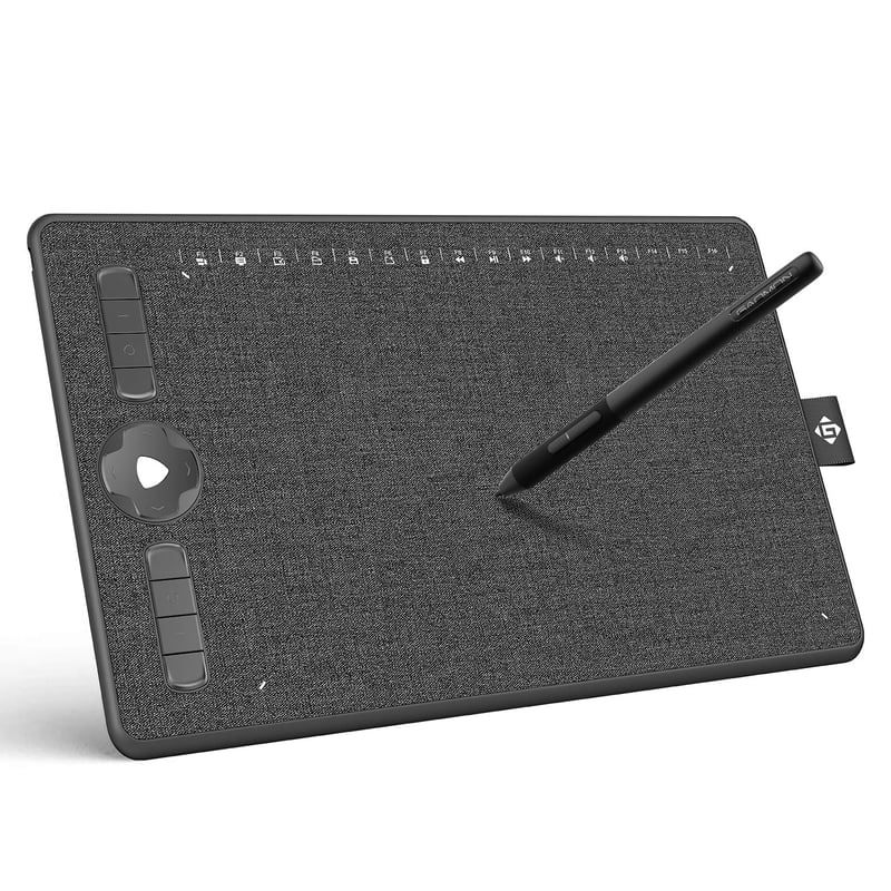 Grafický tablet GAOMON M1230 s digitálnym perom a 16 tlačidlami – sivý