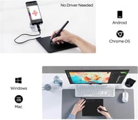 GAOMON S620 Grafikus Rajztábla 8192 Nyomásérzékenységi Szinttel, 4 Programozható Gombbal, Akkumulátor Nélküli Tollal, OSU Játékhoz és Rajzol 4