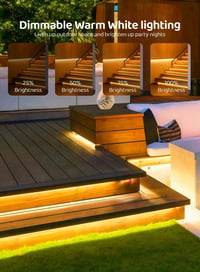 Gaoxun Solárny LED pásik vonkajší 15 m, 960 LED, IP68 vodotesný, s diaľkovým ovládaním, stmievateľný, 8 režimov, teplá biela, dekorácia do záhrady, na balkón a terasu 4