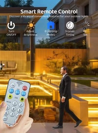Gaoxun Solárny LED pásik vonkajší 15 m, 960 LED, IP68 vodotesný, s diaľkovým ovládaním, stmievateľný, 8 režimov, teplá biela, dekorácia do záhrady, na balkón a terasu 3