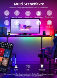 Gaoxun RGBIC LED Szalag 10m WiFi Okos Színváltós Fénycsík App Vezérlés Zene Szinkron Alexa Google Kompatibilis Dekoráció Gaming 3