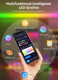 Gaoxun RGBIC LED Szalag 10m WiFi Okos Színváltós Fénycsík App Vezérlés Zene Szinkron Alexa Google Kompatibilis Dekoráció Gaming 7