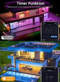 Gaoxun RGBIC LED Szalag 10m WiFi Okos Színváltós Fénycsík App Vezérlés Zene Szinkron Alexa Google Kompatibilis Dekoráció Gaming 6