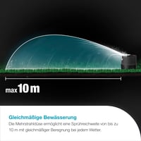Gardena AquaPrecise sustav za navodljavanje travnjaka do 320 m² – solarni pogon, Bluetooth, ravnomjerno raspršivanje vode, za sve oblike vrtova, jednostavna instalacija (16000-20) 7