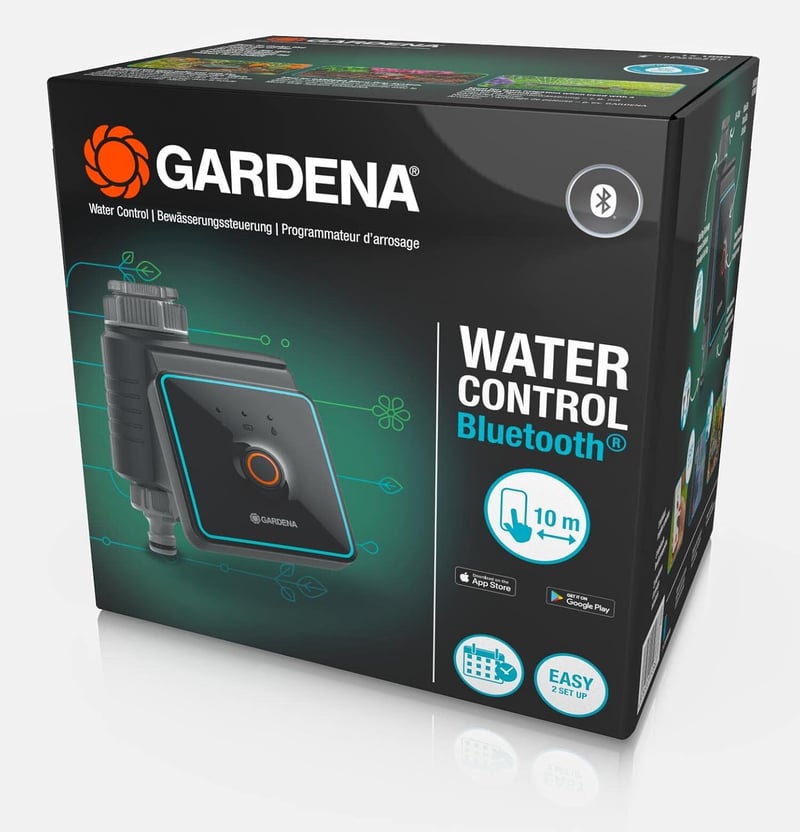 Gardena Bluetooth öntözésvezérlő okos applikációval, automata kerti és erkély öntözéshez, 3 program