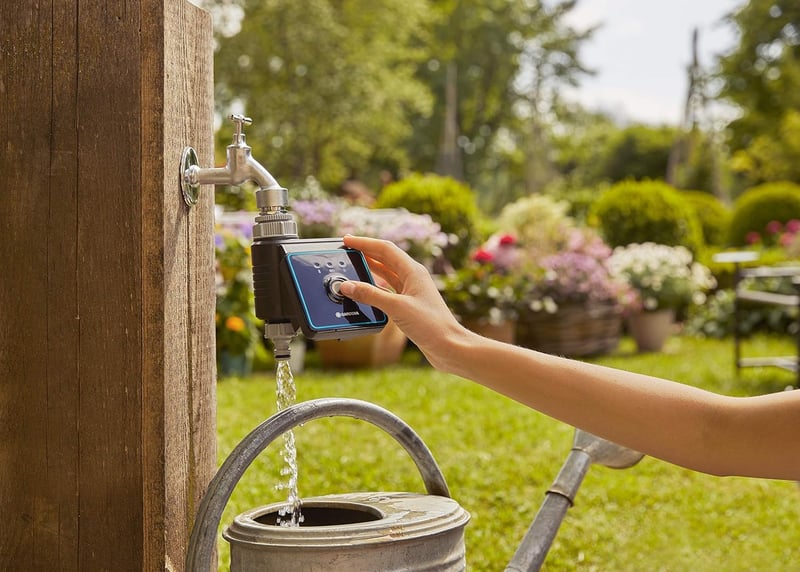 Gardena Bluetooth öntözésvezérlő okos applikációval, automata kerti és erkély öntözéshez, 3 program