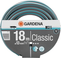 Furtun de grădină Gardena Classic 13 mm (1/2 tol) 18 m, rezistent la UV, rezistent la presiune de 22 bari, inserție textilă, gri, fără accesorii de sistem (18001-20) 1