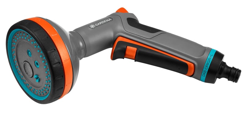 Pistol de stropit Gardena Comfort pentru udare și curățare, 5 tipuri de jet, rezistent la îngheț, reglare continuă (18315-20)