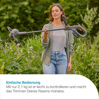 Trimmer de iarbă cu acumulator Gardena EasyTrim 25/18V P4A - ușor, ergonomic, fără fir, pentru tăierea marginilor (14704-20) 2