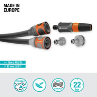 Set furtun de grădină textil Gardena Liano Life 18445-20, 1/2 inch, 15 m, cu interior din PVC flexibil, rezistent la intemperii 2