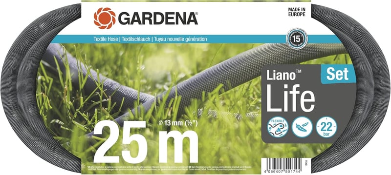 Set furtun textil de grădină Gardena Liano Life 1/2" - 25 m