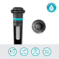 Aspersor escamontabil Gardena MD40 pentru suprafețe de gazon medii, 40 m², rază de acțiune 2,5-3,5 m, cu duză rotativă, filet exterior 3/4" (8231-20) 2