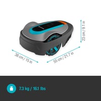 GARDENA SILENO city 500 robotska kosilica – do 500 m², nagib do 25%, visina košnje 20-50 mm, LCD zaslon, Bluetooth, s graničnom žicom, FR/NL verzija 6