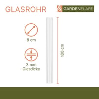 GARDENFLARE Flare Tube üvegcső – hőálló üveghenger kültéri fáklyához, pellet fáklyához, teraszfűtőhöz – alap nélkül – 100 cm 2