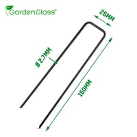 GardenGloss Ancore de pământ, negalvanizate, 25 buc. - 150 x 25 mm, Ø 2,7 mm, țăruși de fixare pentru grădină, negri 6
