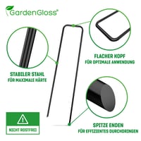 GardenGloss Ancore de pământ, negalvanizate, 25 buc. - 150 x 25 mm, Ø 2,7 mm, țăruși de fixare pentru grădină, negri 2