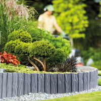 GARDENIX 2,3 m Plastová záhradná obruba so vzhľadom dreva – Hnedá obruba na záhon, záhradná palisáda, flexibilná obruba, 4 moduly 7