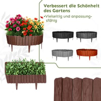 GARDENIX 2,3 m Plastová záhradná obruba so vzhľadom dreva – Hnedá obruba na záhon, záhradná palisáda, flexibilná obruba, 4 moduly 5