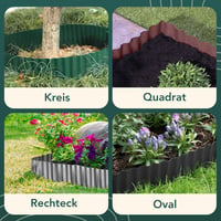 GARDENIX Plastová záhradná obruba 9 m, výška 25 cm – Vlnitá obruba na záhon, svetlosivá, pružný a poveternostne odolný záhradný lem 4