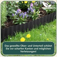 GARDENIX Plastová záhradná obruba 9 m, výška 25 cm – Vlnitá obruba na záhon, svetlosivá, pružný a poveternostne odolný záhradný lem 5