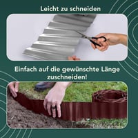 GARDENIX Plastová záhradná obruba 9 m, výška 25 cm – Vlnitá obruba na záhon, svetlosivá, pružný a poveternostne odolný záhradný lem 6