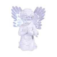 GardenKraft 12680 solárna LED dekoratívna socha anjela - biela - 19x9 cm 1
